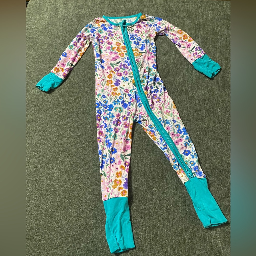 Little Sleepies Sweet Pea Floral Bamboo Viscose Zippy